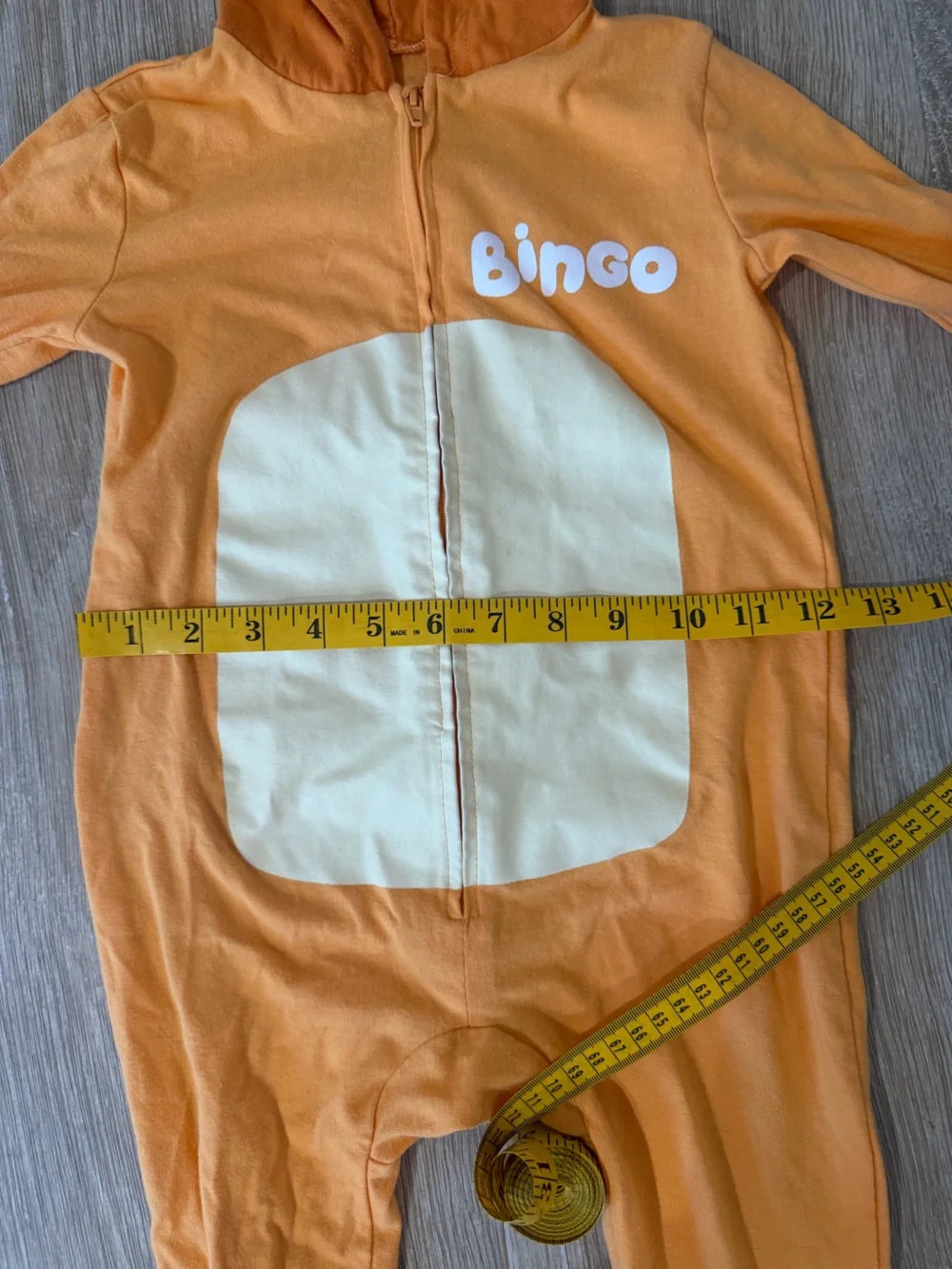 Bingo Orange Heeler Dog Hooded One-Piece Toddler Costume from Disney’s Bluey